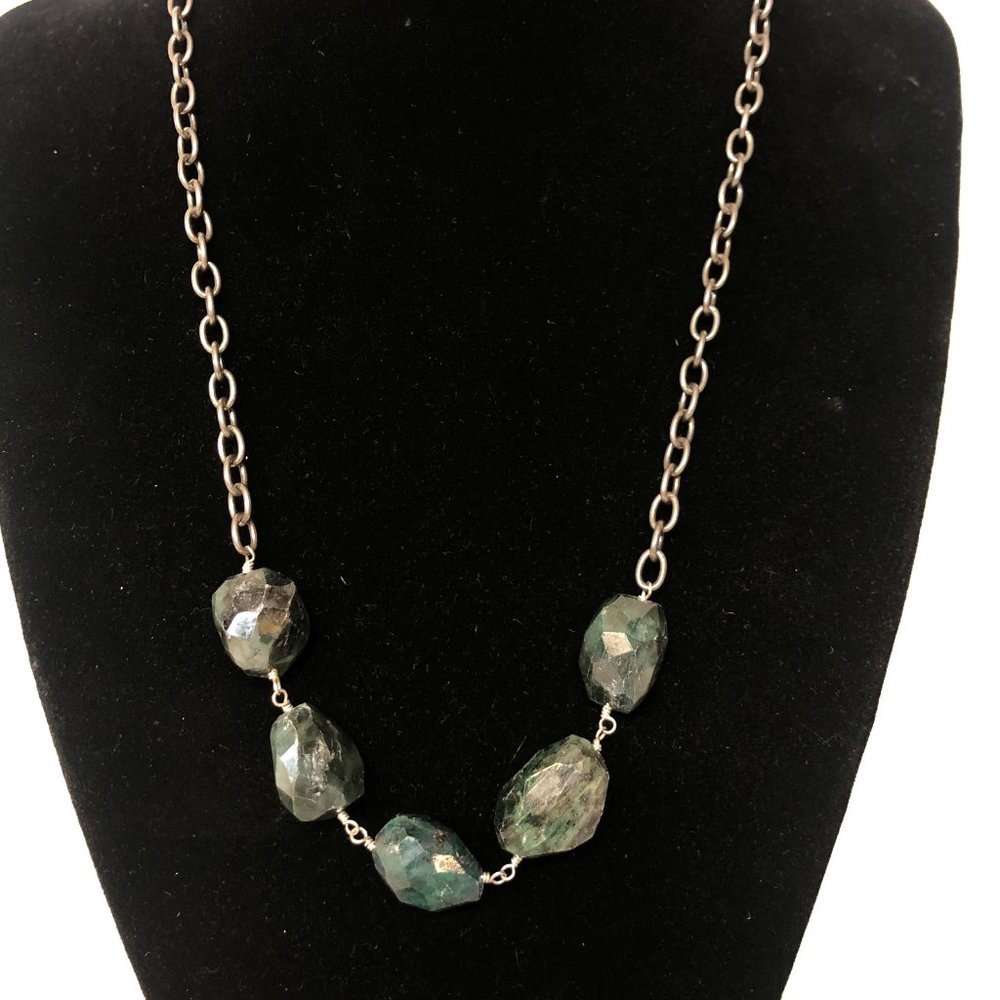 Gorgeous Green faceted stone necklace by Nolan!